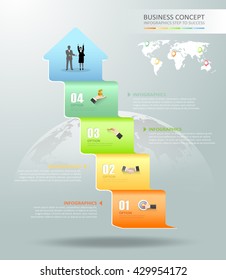 Design business arrow conceptual infographics. Can be used for workflow layout, banner, diagram, web design, infographic template