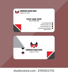 DESIGN A BUSINESS CARD FOR A CONSTRUCTION COMPANY USING RED COLOR AND BLACK COLOR Clean Design corporate design template visiting card.