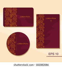 design for business cards in burgundy style 