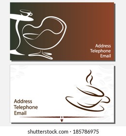 Design for business cards coffee vector