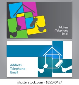 Design Business Cards For Painting Houses, Vector