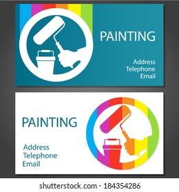 Design Business Cards For Painting Business, Vector