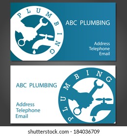 Design Business Cards For Plumbing, Vector