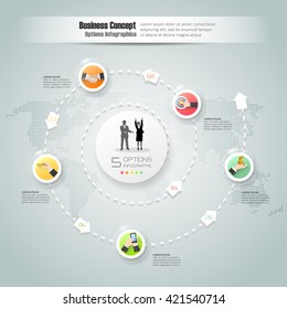 Design business circle concept infographic, can be used for workflow layout, diagram, number options, graphic or website layout.