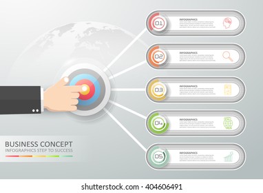 Design business concept infographic, can be used for workflow layout, diagram, number options, graphic or website layout.