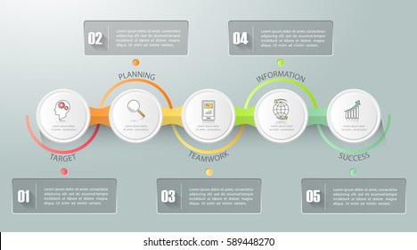 Design business concept infographic template can be used for workflow layout, diagram, number options, timeline or milestones project.