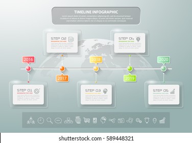 La plantilla de infografía de concepto de negocio de diseño se puede utilizar para el diseño de flujo de trabajo, el diagrama, las opciones numéricas, la escala de tiempo o el proyecto de hitos.