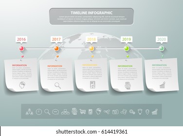 La plantilla de infografía de concepto de negocio de diseño se puede utilizar para el diseño de flujo de trabajo, el diagrama, las opciones numéricas, la escala de tiempo o el proyecto de hitos.