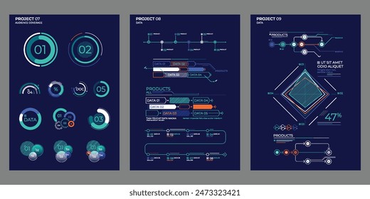 Design business elements charts in color. Vector illustration.