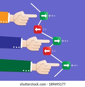 Design of business graph. vector