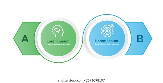 Criar modelo de infográfico de negócios. Viagem de 2 etapas para o gráfico de informações, apresentação de colunas e design gráfico da Web 
