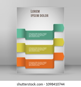 Design business presentation template. Vector illustration for infographics, number banners, charts and graphs or cover book background, graph and tables or website navigation layout. EPS 10