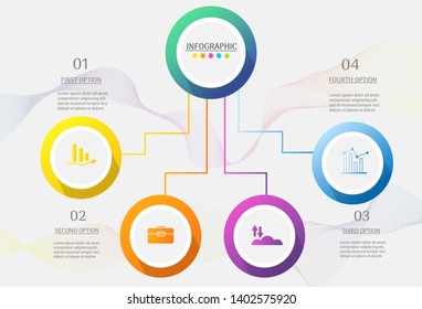 Design Business template 4 options or steps infographic chart element with place date for presentations,Creative marketing icons concept for infographic,Vector EPS10.