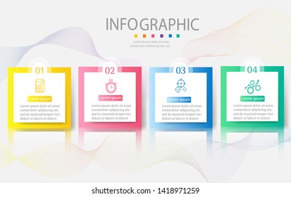 Design Business template 4 options or steps infographic chart element with place date for presentations,Creative marketing icons concept for statistic infographic,Vector EPS10.