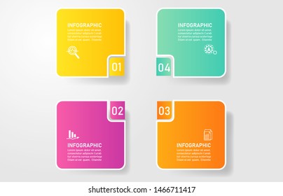 Design Business template 4 options or steps infographic chart element with place date for presentations,Creative marketing icons concept for statistic infographic,Vector EPS10.