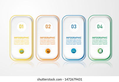 Design Business template 4 options or steps infographic chart element with place date for presentations,Creative marketing icons concept for statistic infographic,Vector EPS10.