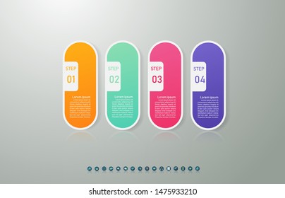 Design Business template 4 options or steps infographic chart element with place date for presentations,Creative marketing icons concept for statistic infographic,Vector EPS10.