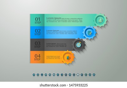 Design Business template 4 options or steps infographic chart element with place date for presentations,Creative marketing icons concept for statistic infographic,Vector EPS10.