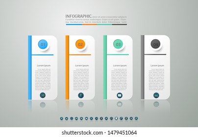 Design Business template 4 options or steps infographic chart element with place date for presentations,Creative marketing icons concept for statistic infographic,Vector EPS10.