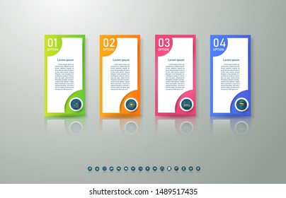 Design Business template 4 options or steps infographic chart element with place date for presentations,Creative marketing icons concept for statistic infographic,Vector EPS10.