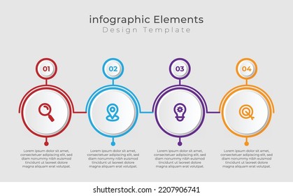 Design Business template 4 steps infographic chart element for presentations