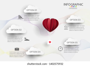 Design Business template 5 options or steps infographic chart element with place date for presentations,Creative marketing icons concept for infographic,Vector EPS10.