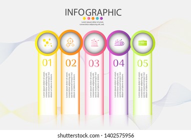 Design Business template 5 options or steps infographic chart element with place date for presentations,Creative marketing icons concept for infographic,Vector EPS10.