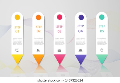 Design Business template 5 options or steps infographic chart element with place date for presentations,Creative marketing icons concept for statistic infographic,Vector EPS10.