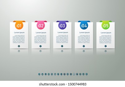 Design Business template 5 options or steps infographic chart element with place date for presentations,Creative marketing icons concept for statistic infographic,Vector EPS10.