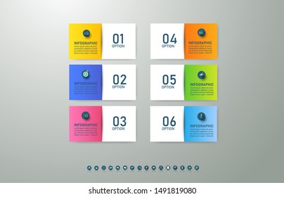 Design Business template 6 options or steps infographic chart element with place date for presentations,Creative marketing icons concept for statistic infographic,Vector EPS10.