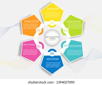 Design Business template 6 steps infographic chart element with place date for presentations,Vector EPS10.