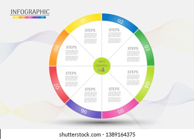 Design Business template 8 steps infographic chart element with place date for presentations,Vector EPS10.