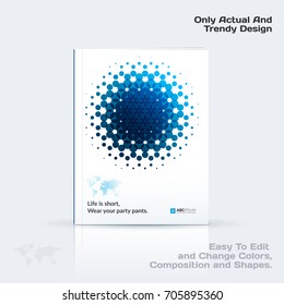 Design of business vector template, abstract brochure