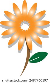 Un diseño por flor y el uso de color degradado 