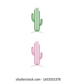 DESIGN CACTUSES ON WHITE, SIMPLE LINE ART