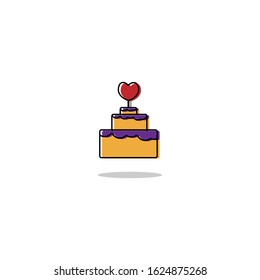Design a cake icon template on Valentine's Day