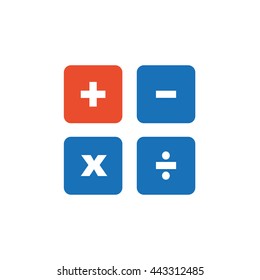 design calculator flat design  blue, orange