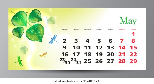 Design of calendar 2016. May.