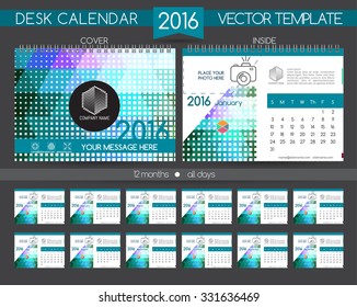Design Calendar 2016. Vector Templates all months & all day.   Layout with place for text and graphics