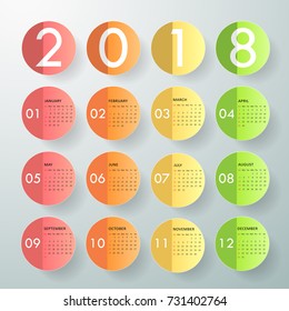 Design calendar of 2018. Vector illustration