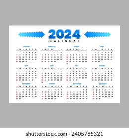 Design Calendar 2024 vector simple 
