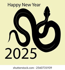 design of calendar 2025. snake and number. illstration vector