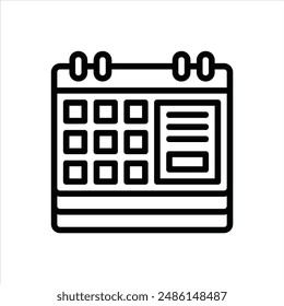 Design Calendar flat icon. Single high quality outline symbol of info for web design or mobile app. Thin line signs of chat for design logo, visit card, etc. Outline logo of calendar.