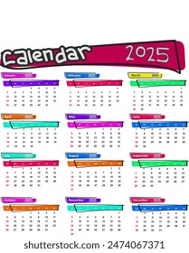 Design the calendar with full color so that it looks attractive and cute