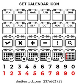 design calendar icon set pack vector - hd clean vector