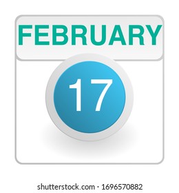 Design calendar icon in trendy style. Daily sign of the calender for web site design, logo, app, UI/UX. Vector illustration symbol of a calendar. Winter February 17