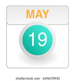 Design calendar icon in trendy style. Daily sign of the calender for web site design, logo, app, UI/UX. Vector illustration symbol of a calendar. Spring May 19