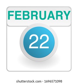 Design calendar icon in trendy style. Daily sign of the calender for web site design, logo, app, UI/UX. Vector illustration symbol of a calendar. Winter February 22