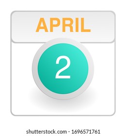 Design calendar icon in trendy style. Daily sign of the calender for web site design, logo, app, UI/UX. Vector illustration symbol of a calendar. Spring April 2