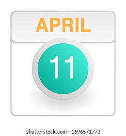 Design calendar icon in trendy style. Daily sign of the calender for web site design, logo, app, UI/UX. Vector illustration symbol of a calendar. Spring April 11